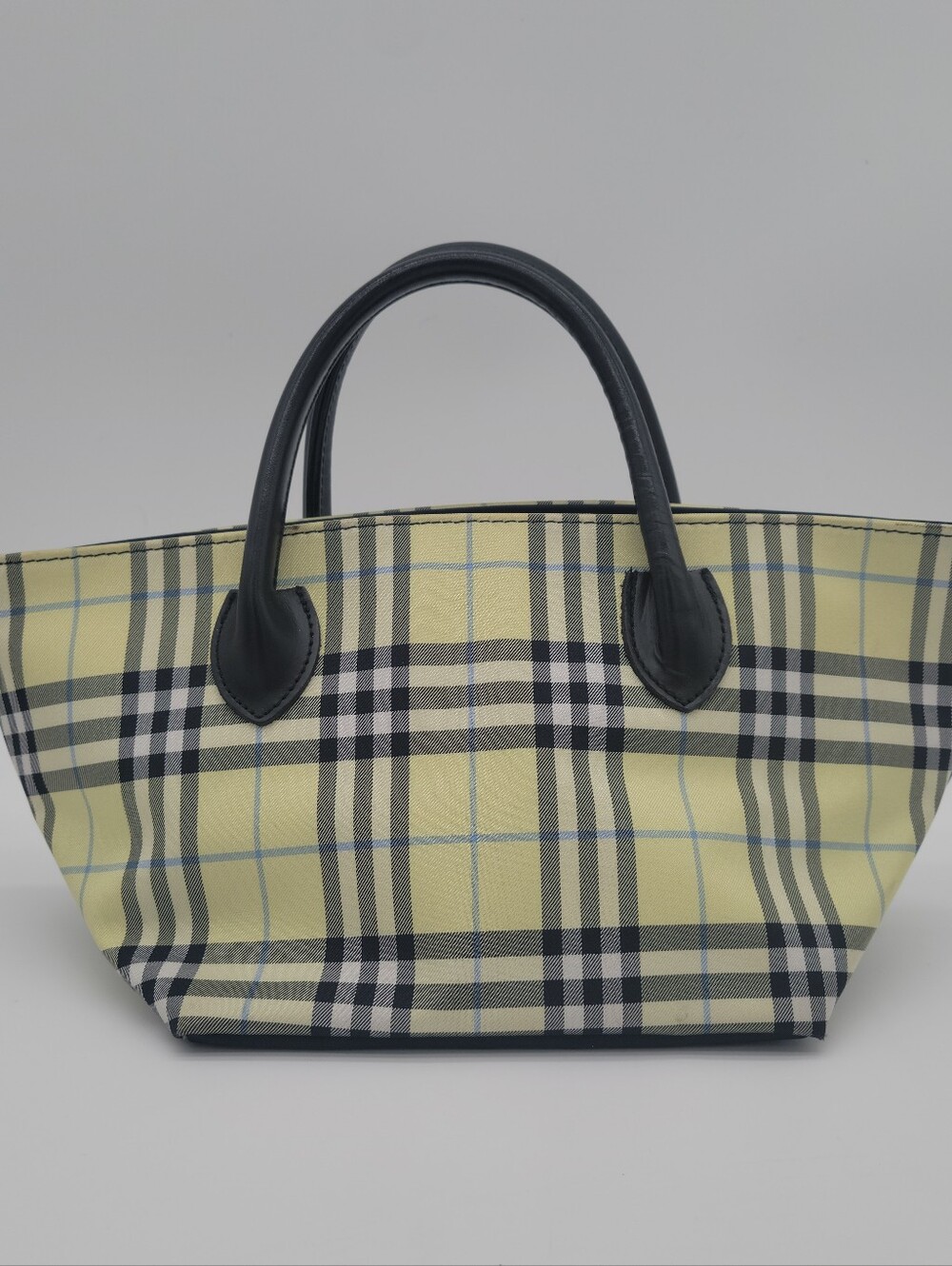 Vintage! Burberrys Yellow Plaid Tote Bag - Picture 2 of 6